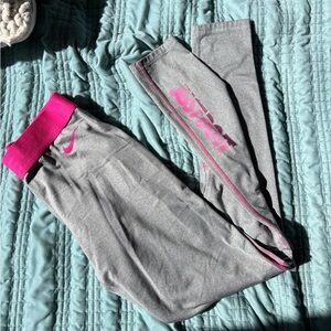 Nike thermal Leggings in Gray with Pink Accents
